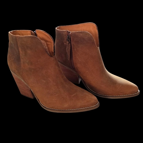 Dingo Tan Leather Ankle Booties Size 7 - Picture 1 of 8